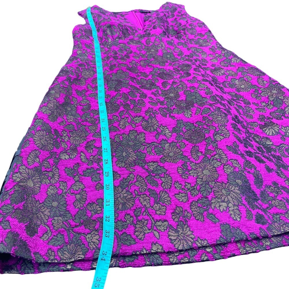 Nanette Lepore Fuchsia and Black Lace Midi Dress - Picture 10 of 15